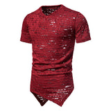 Transparent Shirt for Men Punk V-neck Short Sleeve Bottoming T-shirt