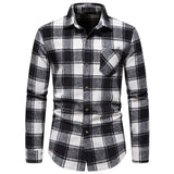Mens Flannel Jacket Men's Thickened Warm Woolen Flannel Casual Shirt