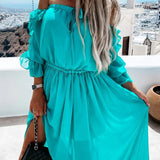 Women Bohemian Dress Spring Summer Fashion Casual Split Dress for Women