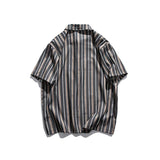 Men's T Shirt Summer Casual Tops Men's Summer Vintage Vertical Stripes Neutral Short-Sleeved Shirt Men's and Women's New Short-Sleeved Shirt