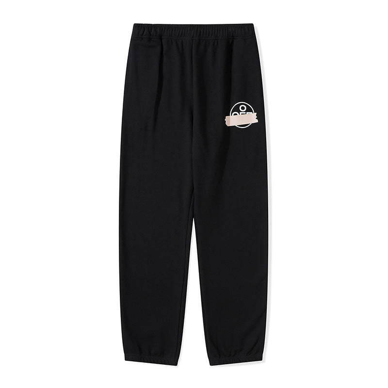 Off White Winter Pants Autumn and Winter Fleece-Lined Casual Trousers Men and Women