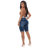 Women Plus Size Denim Shorts Hole Denim Hot Pants