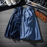 Denim Shirts Denim Long-Sleeved Shirt Men's Loose Shirt Coat