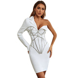 Women Bodycon Dress Spring One-Shoulder Dress
