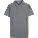Men Polo Shirts Slim Fit Solid Color Polo Collar Short Sleeve T-shirt