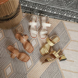 Nude Block Heel Sandals