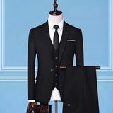 Seersucker Suit Suit Slim Three-Piece Suit for Men