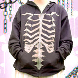 Skull Hoodie Halloween Skull Printed Jacket Coat Long Sleeve Zipper Sweater