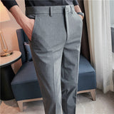 Men Trousers Men's Casual Pants Embroidered Stretch Slim Fit Suit Pants