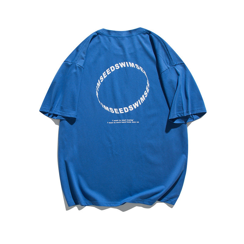 2022 Summer Man Outfits Loose Letter Print T-shirt