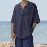 Polo Shirts Fashion Loose Knitted Sweater Summer Menswear
