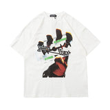 Men T Shirt Summer Casual Tops Creative Palm Print T-shirt Fashion Loose Half Sleeve