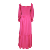 Women Bohemian Dress Autumn Solid Color Loose Long Dress