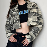 Nina Parker Camo Jacket Workwear Camouflage Short Coat for Women