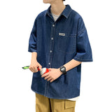Denim Shirts Denim Short-Sleeved Shirt Men's Summer Casual