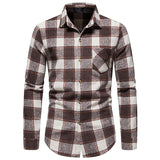 Mens Flannel Jacket Men's Thickened Warm Woolen Flannel Casual Shirt