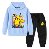 Children Pokemon Pikachu Hoodie & Pant Set Sweater Set Two-Piece Cotton Trendy