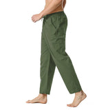 Linen Pants Straight Leg Pants Summer Spring Men's Loose Casual Light Elastic