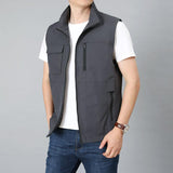 Mens Golf Vest Sports Slim Jacket Men's Sport Leisure Vest Spring and Autumn Vest Men's Waistcoat Vest