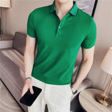 Men Polo Shirts Short Sleeve Lapel T-shirt