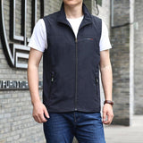 Mens Golf Vest Sports Slim Jacket Men's Sport Leisure Vest Men's Frock Vest Multi-Pocket Overalls