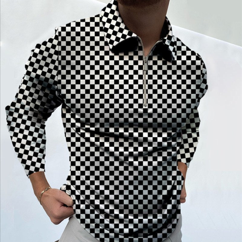 Polo Shirts Autumn Polo Shirt Men's Casual Long-Sleeved Top