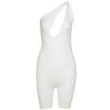 Summer High Waist Tight Sleeveless Casual Sports One-Piece Shorts