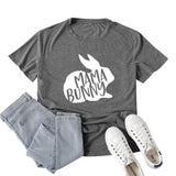 Boy Mama T Shirt Mama Bunny Pattern Printed Short Sleeve T-shirt