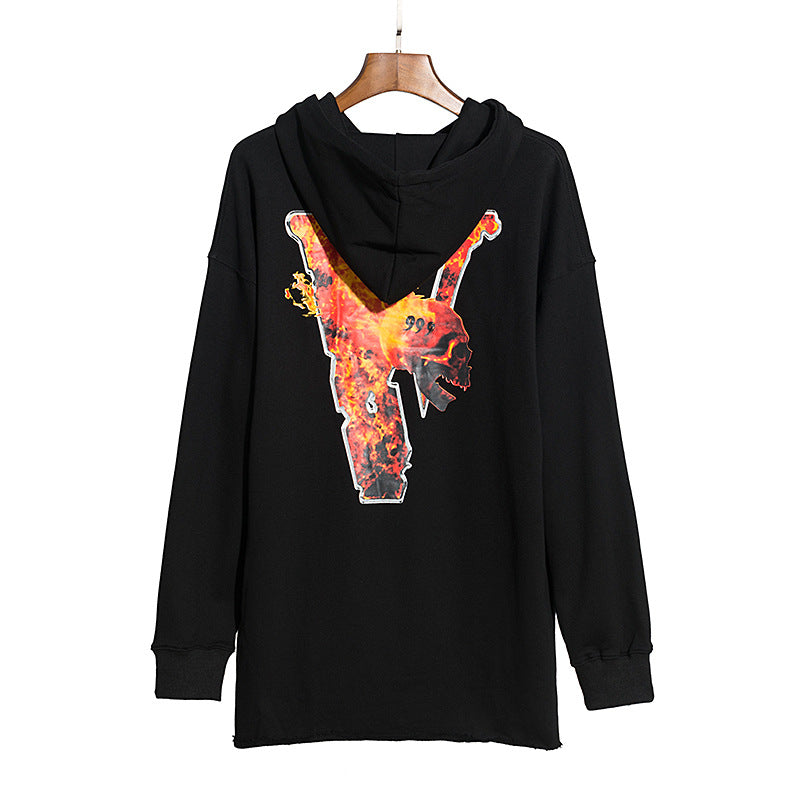 Pop Smoke Vlone King of New York Sweatshirt 999 Big V Meteor Print Country Hooded Sweater