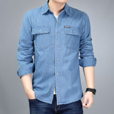 Denim Shirts Spring and Autumn Men's Casual Long Sleeve Denim Shirt Jacket