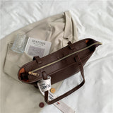 The Teacher Tote Retro Large Capacity Bag Women's Autumn Crossbody Commuter Bag Shoulder Tote Bag