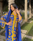 Muslim Women Stylish Kashibo Abaya Muslim Ladies Long Gown Islamic Clothing Jilbab Jalabiya Blue Summer Fashion Sun Protection Clothing