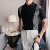Men Polo Shirts Slim Fit Business Lapel T-shirt