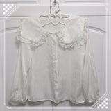 Gothic Lolita Harajuku Style Clothing Student Versatile Long Sleeve Sailor Collar Solid Color Inner Wear