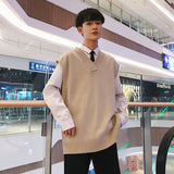 Men's Sweater Knitted Slicing Sweater Vest