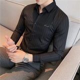 Men's Shirts Embroidered Long-Sleeved Shirt