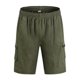 Men Cargo Shorts Summer Men's Trendy Capris Fashion Solid Color Casual Loose Cargo Pants