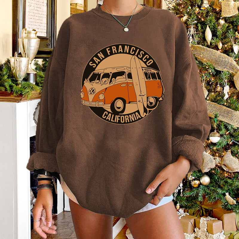 Diana Harvard Sweatshirt San Francisco Bus Sweater