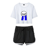 Dreamwastaken Men's Novelty Hoodies Dream Merch Shirt Printed Casual Fashion Loose Exposed Navel Suit