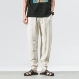 Linen Pants Straight Leg Pants Summer Casual plus Size Men