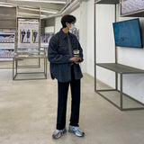 Denim Shirts Autumn Loose Denim Shirt Jacket Men's Long Sleeve