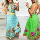 Women Bohemian Dress Women's Sexy Slim Fit Two-Piece Suit