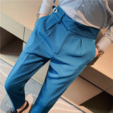 Men Trousers Solid Color Casual Pants