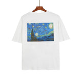 Fog Essentials Tshirts Fog Fear Of God Essentials Starry Sky Oil Painting Printing Loose Short Sleeve T-shirt for Men and Women