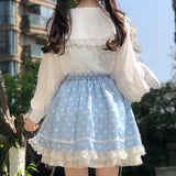 Gothic Lolita Harajuku Style Clothing Student Versatile Long Sleeve Sailor Collar Solid Color Inner Wear