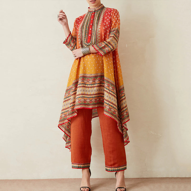 Beth Dutton Bohemian Dress Winter Autumn Midi Dresses Gradient Print Half Cardigan Dress