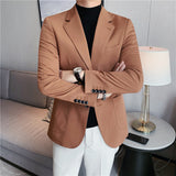 Seersucker Suit Suit Jacket Handsome Double Slit Two Button Suit Jacket