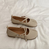 Nude Pumps Block Heel Vintage Leather Shoes