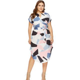 Women Plus Size Midi Dresses Loose Print Dress