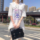 Gothic Lolita Harajuku Style Clothing Interstellar Travel Printed Cute Preppy Style T-shirt